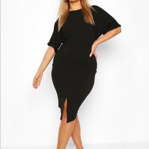 Boohoo plus wiggle dress in black, size 12